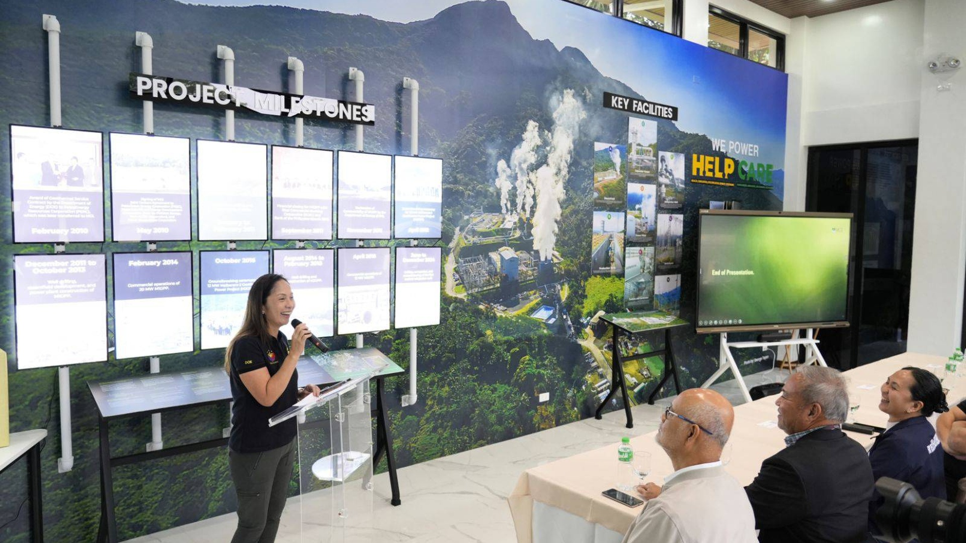 (L-R) ACEN President & CEO Eric Francia, PGEC Chairman Milagros V. Reyes, DOE Sec. Sharon S. Garin, MGI President Francisco G. Delfin, Jr., ACEN Managing Director/COO Atty. Miguel de Jesus, PNOC-RC President and CEO Ronald R. Estilles, and PNOC-RC Director Inocencio G. Silbol, during the inaugural planting of Kapa kapa plant in MGPP.